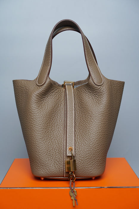 Hermes Picotin 18 in Etoupe Ghw (Brand New)