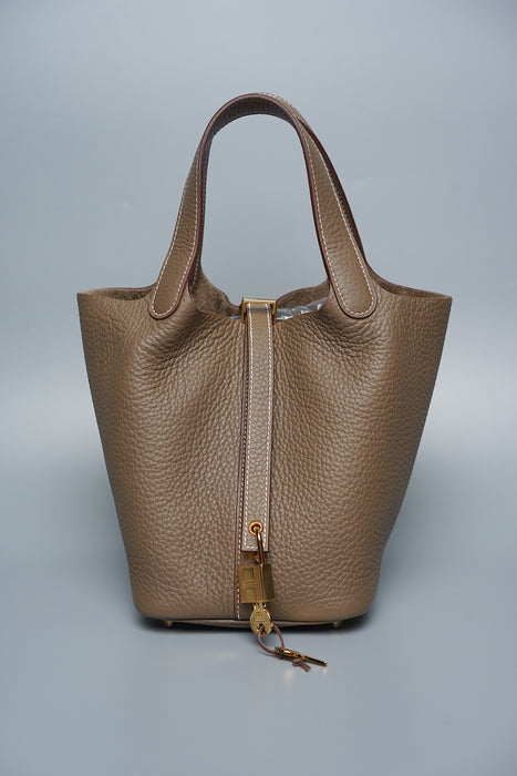 Hermes Picotin 18 in Etoupe Ghw (Brand New)