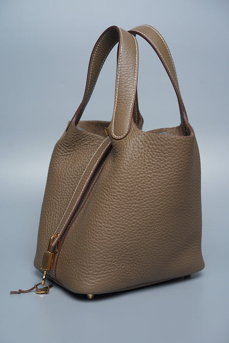 Hermes Picotin 18 in Etoupe Ghw (Brand New)