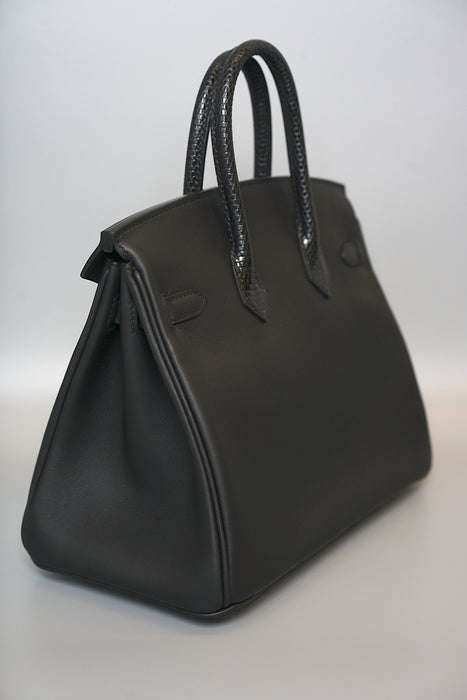 Hermes Birkin 25 Touch in Black Volupto / Lizard Ghw (Brand New)