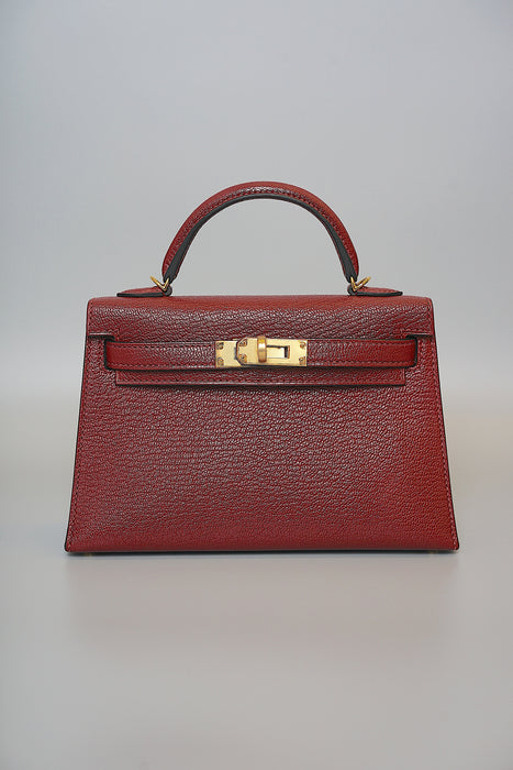 Hermes Kelly 20 in Rouge H Cherve Mysore Ghw (Brand New)