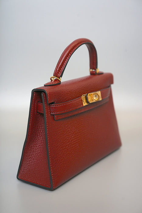 Hermes Kelly 20 in Rouge H Cherve Mysore Ghw (Brand New)