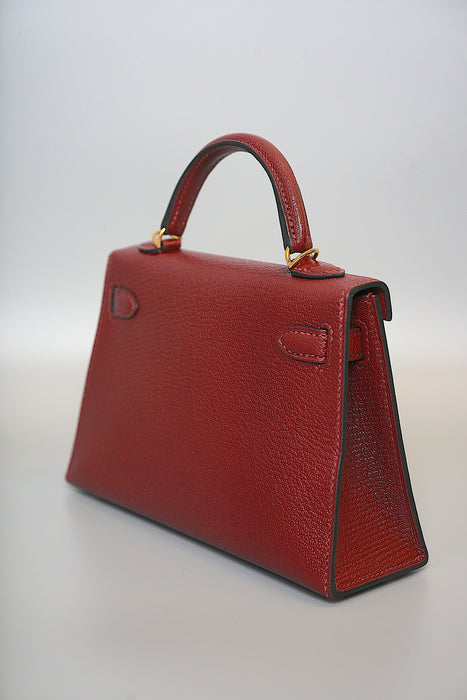 Hermes Kelly 20 in Rouge H Cherve Mysore Ghw (Brand New)