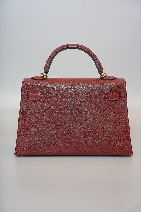 Hermes Kelly 20 in Rouge H Cherve Mysore Ghw (Brand New)