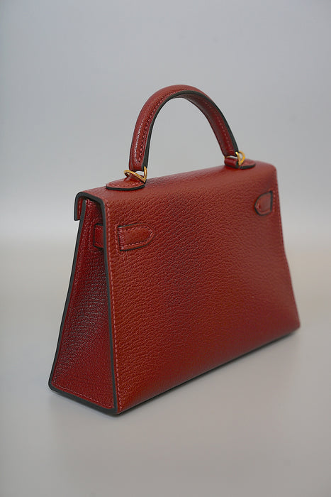 Hermes Kelly 20 in Rouge H Cherve Mysore Ghw (Brand New)