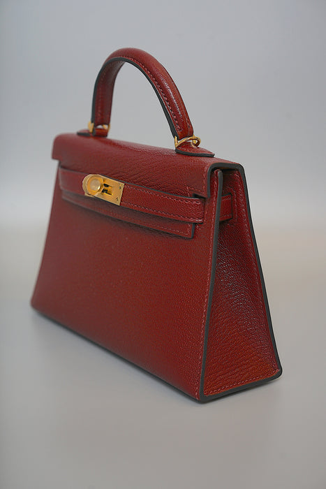 Hermes Kelly 20 in Rouge H Cherve Mysore Ghw (Brand New)