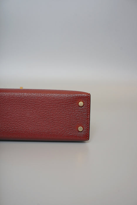 Hermes Kelly 20 in Rouge H Cherve Mysore Ghw (Brand New)