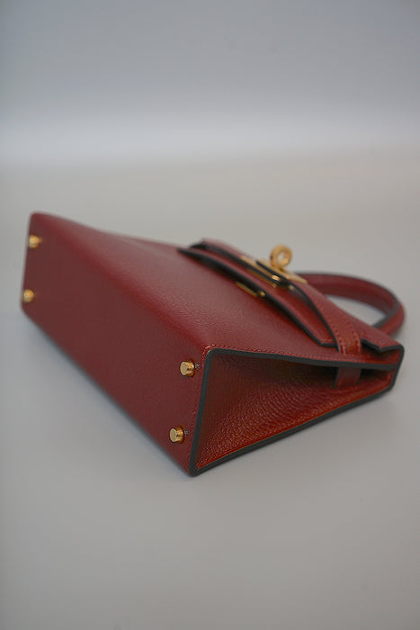 Hermes Kelly 20 in Rouge H Cherve Mysore Ghw (Brand New)
