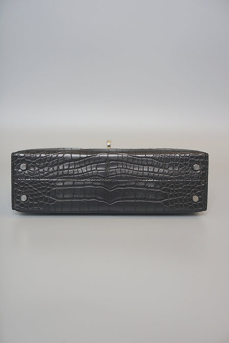 Hermes Kelly 20 in Black Matte Alligator Phw (Brand New)