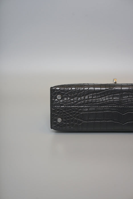Hermes Kelly 20 in Black Matte Alligator Phw (Brand New)