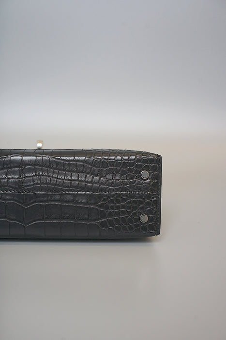 Hermes Kelly 20 in Black Matte Alligator Phw (Brand New)