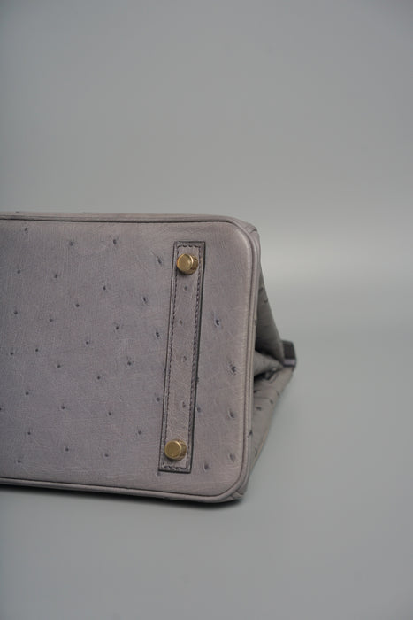 Hermes Birkin 30 in Gris Agate Ostrich Ghw