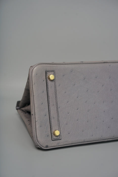 Hermes Birkin 30 in Gris Agate Ostrich Ghw