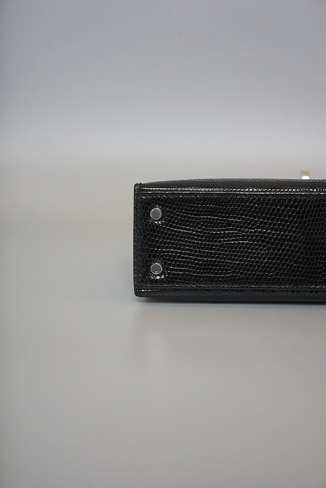 Hermes Kelly 20 in Black Shiny Lizard Phw (Brand New)