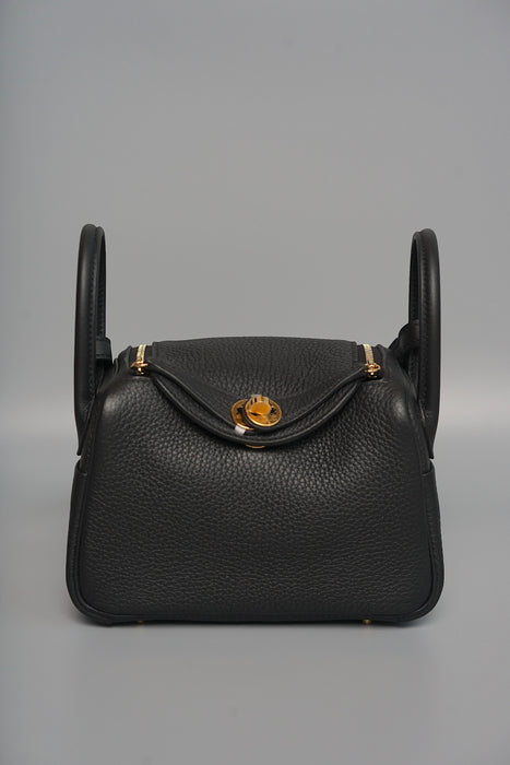 Hermes Mini Lindy II in Noir Ghw (Brand New)