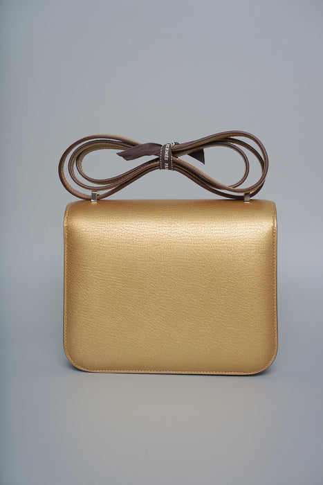 Hermes Constance 18 in Dore Chevre Permabrass (Brand New)