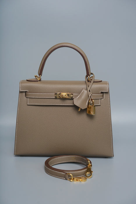 Hermes Kelly 25 Sellier in Etoupe ghw (Brand New)