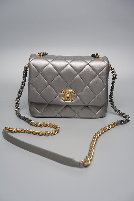 Chanel Mini Flap Bag in Silver (Brand New)