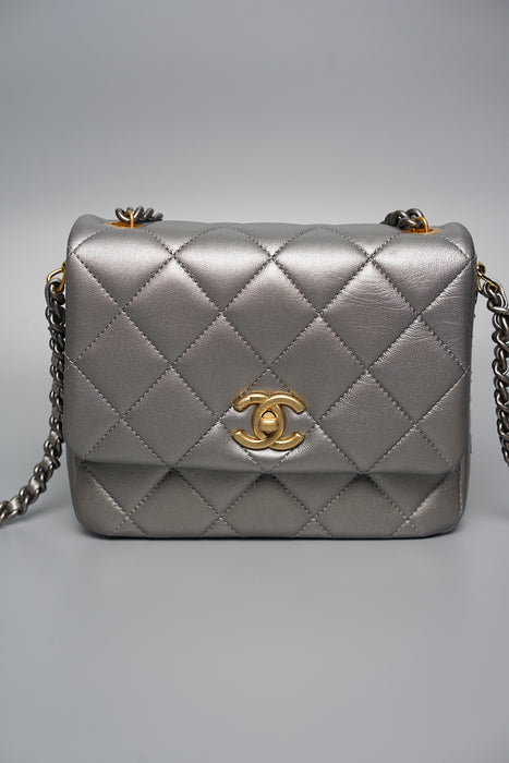 Chanel Mini Flap Bag in Silver (Brand New)