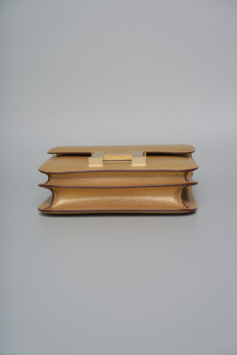 Hermes Constance 18 in Dore Chevre Permabrass (Brand New)