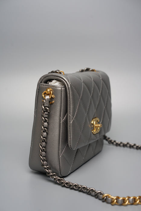 Chanel Mini Flap Bag in Silver (Brand New)