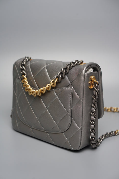 Chanel Mini Flap Bag in Silver (Brand New)