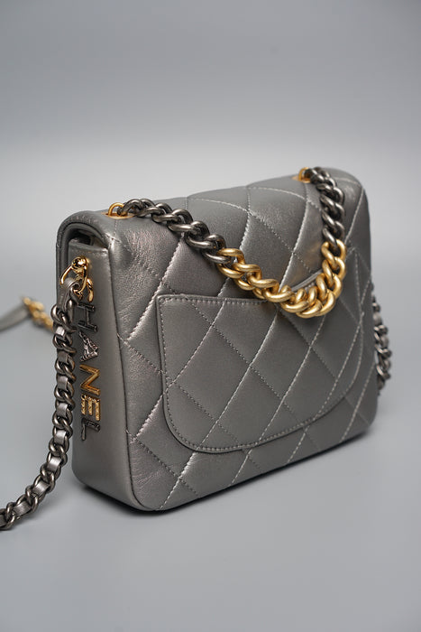 Chanel Mini Flap Bag in Silver (Brand New)