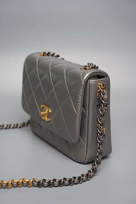 Chanel Mini Flap Bag in Silver (Brand New)