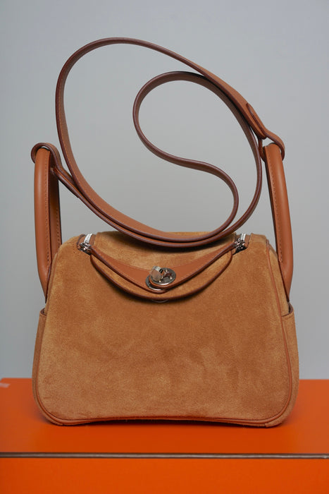 Hermes Grizzly Mini Lindy in Gold Phw