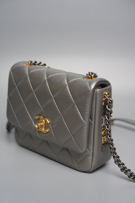 Chanel Mini Flap Bag in Silver (Brand New)