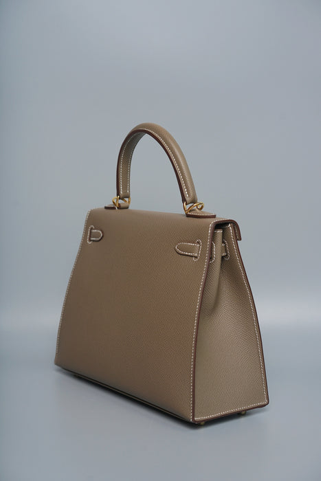 Hermes Kelly 25 Sellier in Etoupe ghw (Brand New)