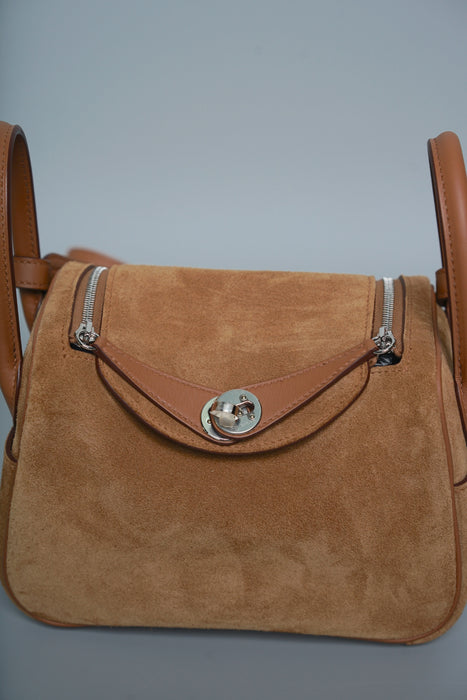 Hermes Grizzly Mini Lindy in Gold Phw