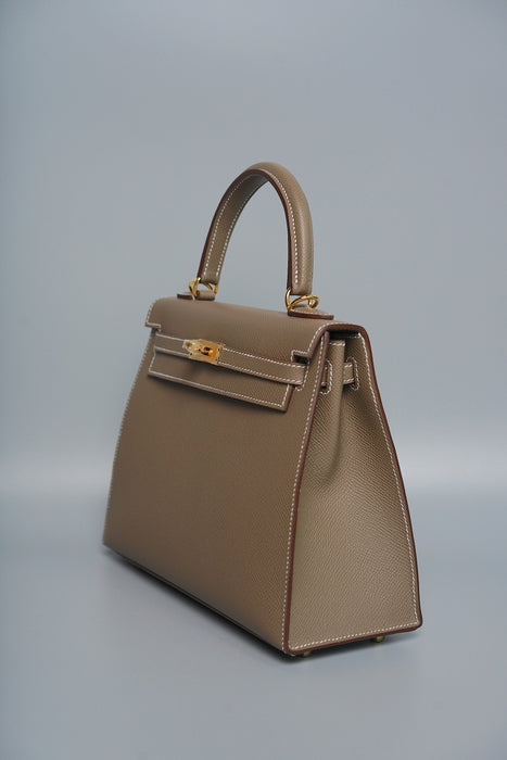 Hermes Kelly 25 Sellier in Etoupe ghw (Brand New)