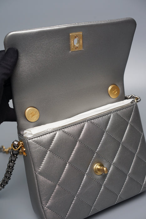 Chanel Mini Flap Bag in Silver (Brand New)