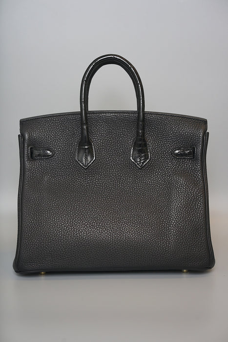 Hermes Birkin 25 Touch in Black Shiny Niloticus x Togo Ghw (Brand New)