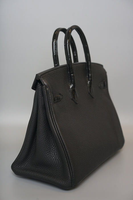 Hermes Birkin 25 Touch in Black Shiny Niloticus x Togo Ghw (Brand New)