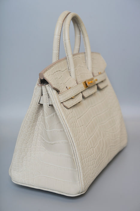 Hermes Birkin 25 in Beton Matte Alligator Ghw (Brand New)