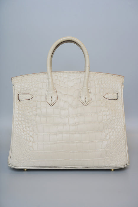Hermes Birkin 25 in Beton Matte Alligator Ghw (Brand New)