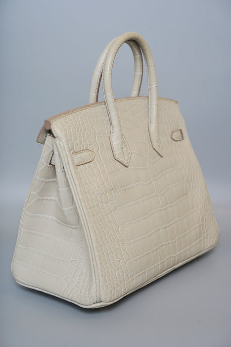 Hermes Birkin 25 in Beton Matte Alligator Ghw (Brand New)