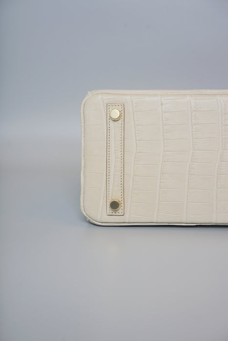Hermes Birkin 25 in Beton Matte Alligator Ghw (Brand New)