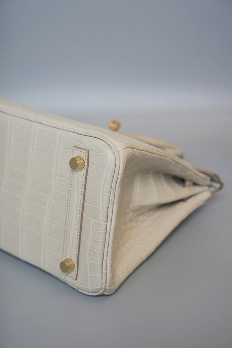 Hermes Birkin 25 in Beton Matte Alligator Ghw (Brand New)