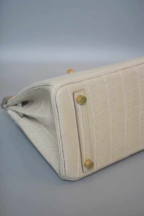 Hermes Birkin 25 in Beton Matte Alligator Ghw (Brand New)