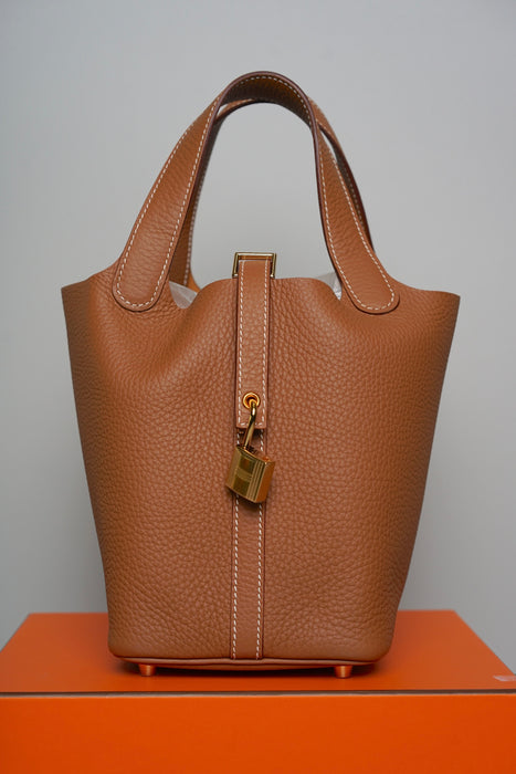 Hermes Picotin 18 in Gold Ghw (Brand New)