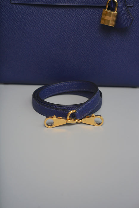 Hermes Kelly 25 in Blue Encre Epsom Ghw