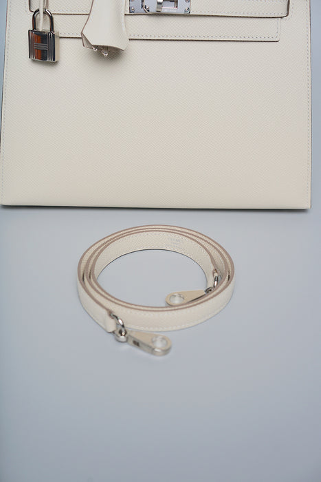 Hermes Kelly 25 in Craie Epsom Phw