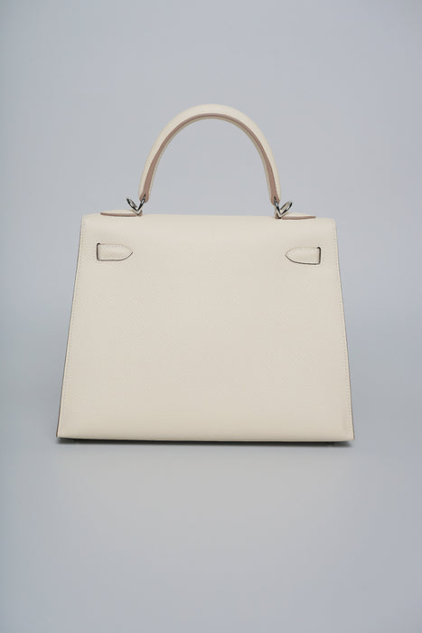 Hermes Kelly 25 in Craie Epsom Phw