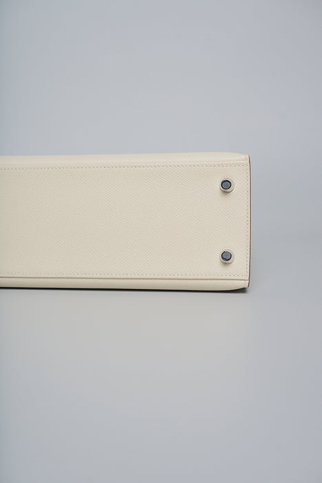 Hermes Kelly 25 in Craie Epsom Phw