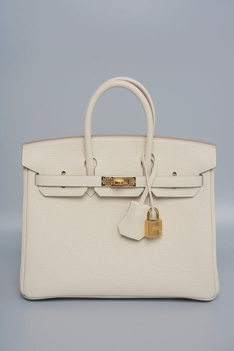 Hermes Birkin 25 in Craie Togo Ghw (Brand New)