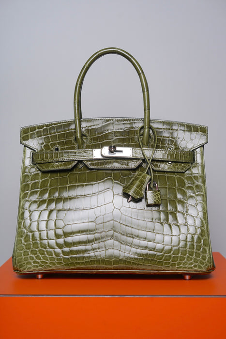 Hermes Birkin 30 in Canopee Shiny Niloticus Phw