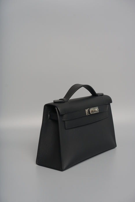 Hermes Kelly Pochette in Black Swift Phw ( Brand New)